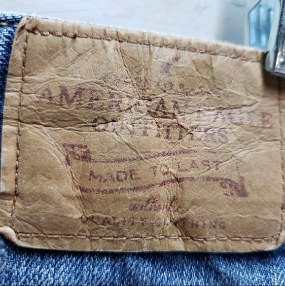Womens American Eagle vintage size 10 cotton Jean Shorts denim blue 00s Y2K - Picture 5 of 8
